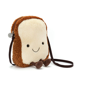 Jellycat Amuseables Toast Plush Bag, 9 Inches - Crossbody And Shoulder Purse - Fun And Unique Handbag
