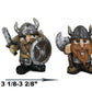Ebros Gift Small Chibi Norse Viking Wild Berserkers Warriors with Axe decorative replica blade and Shield Statue Set of 3 Norselandic Hero Warlords Decorative Figurines