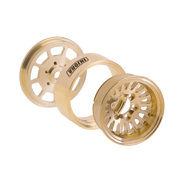 INJORA 1.0 Plus Brass Beadlock Wheel Rim for 1/24 1/18 RC Crawler TRX4M Ascent18 SCX24 FCX24 Upgrade(Brass)