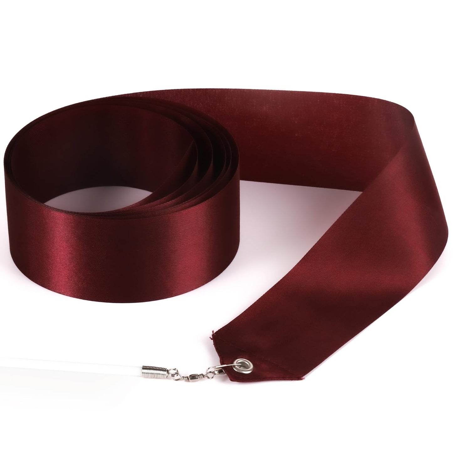 HiUnicorn 12PCS Burgundy Dance Ribbon Streamer Wands, Satin Silk, Rainbow Colors, Kids Graduation Party Decoration, Model HI-RIBBONS-01
