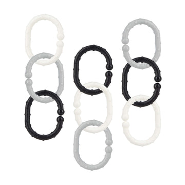 Nuby Linkables, Black, Grey, And White Attachable Links For Strollers, Car Seats, And Travel