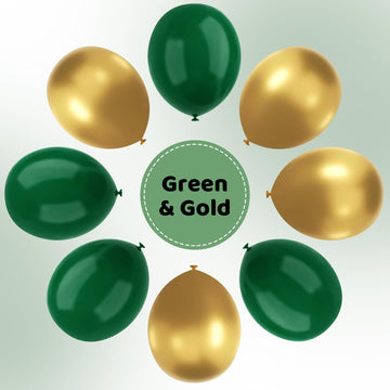 Ymsz Green And Gold Balloons, 67Pcs 12 Inch Metallic Gold And Dark Green Balloons For Birthday, Graduation, St. Patrick'S Day, B