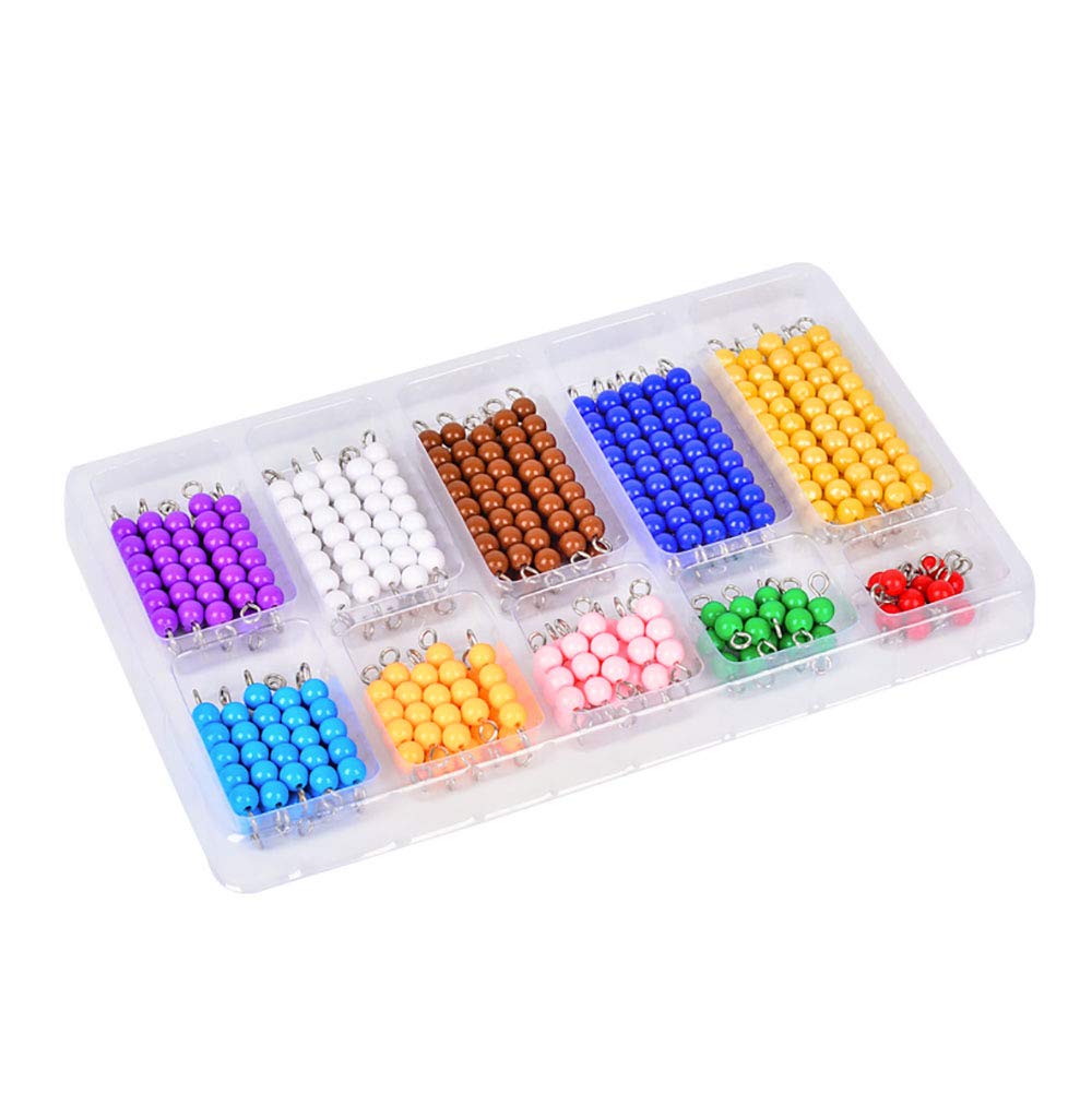 Kghios Montessori Math Toys Material For Toddlers 10 Sets Of Colord Bead Chains 1-10 For Early Preschool Learning Toy,1-10 Numer