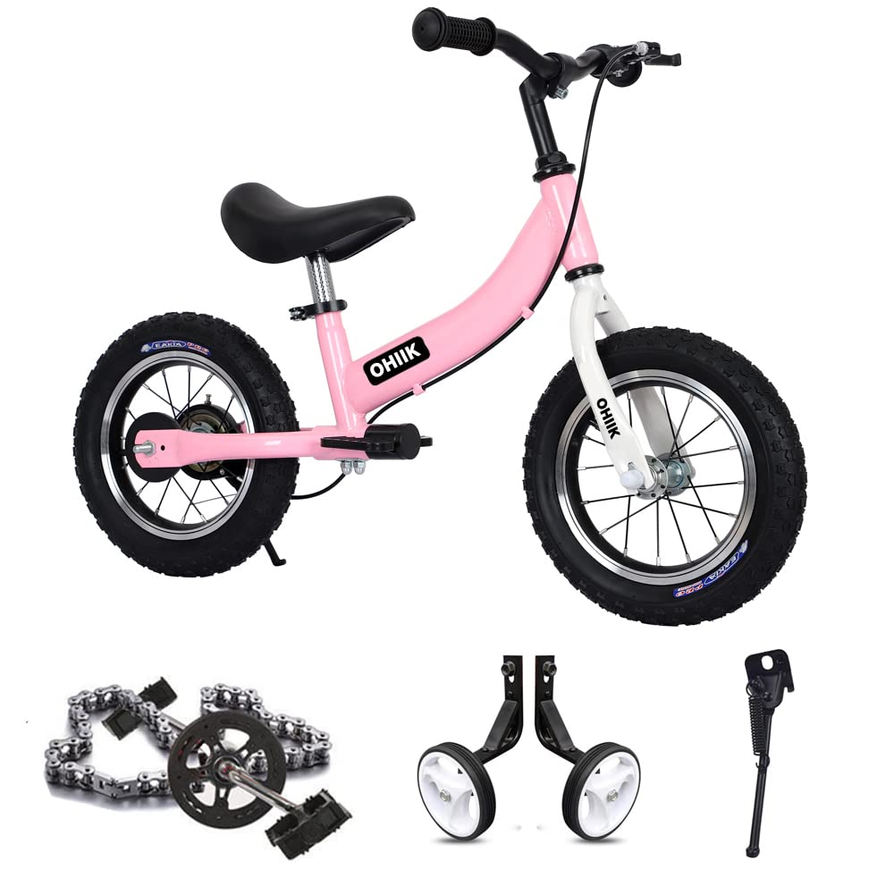 Ohiik Balance Bike 2 In 1 For Kids 3 4 5 6 7 Years Old,Balance To Pedals Bike,12 14 16 Inch Kids Bike,With Pedal Kit,Training Wh