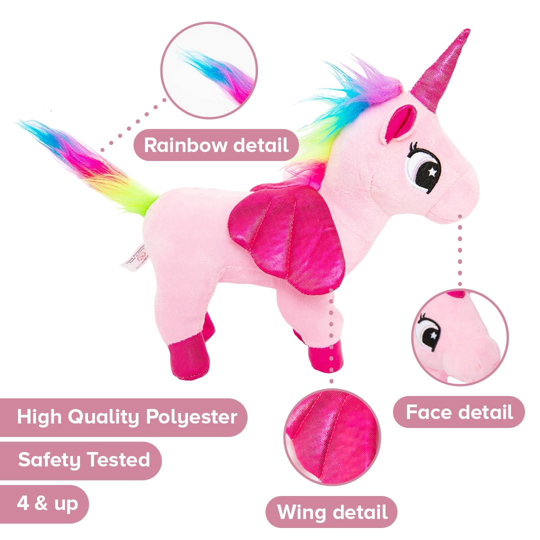 Little Jupiter Plush Pet Set W/Purse - Unicorn Stuffed Animals For Girls - Unicorn Plush Gift For Age 4-7 (Pink Unicorn)