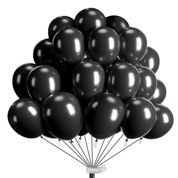 EMART 100pcs Black Balloons, 12 Inch Latex Helium Quality for Birthday, Wedding, Baby Shower Decor