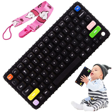 Besosay Baby Keyboard Teething Toys For Babies 0-3, 0-6, 6-12 Months | Soft Silicone Baby Keyboard Teethers Toys | Baby Fidget T