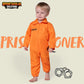 Spooktacular Creations Baby Unisex Jailbird Costume  Jail Prisoner Costume Jumpsuit for Toddler Girls Boys Halloween Dress Up Party (3T (3-4 yrs))