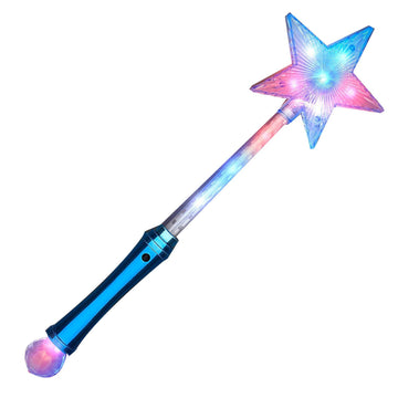 15-Inch Patriotic Led Crystal Star Wand - Red, White, And Blue Flashing Lights - Child-Friendly & Perfect For Celebrations - Includes 4 Ag13 Batteries