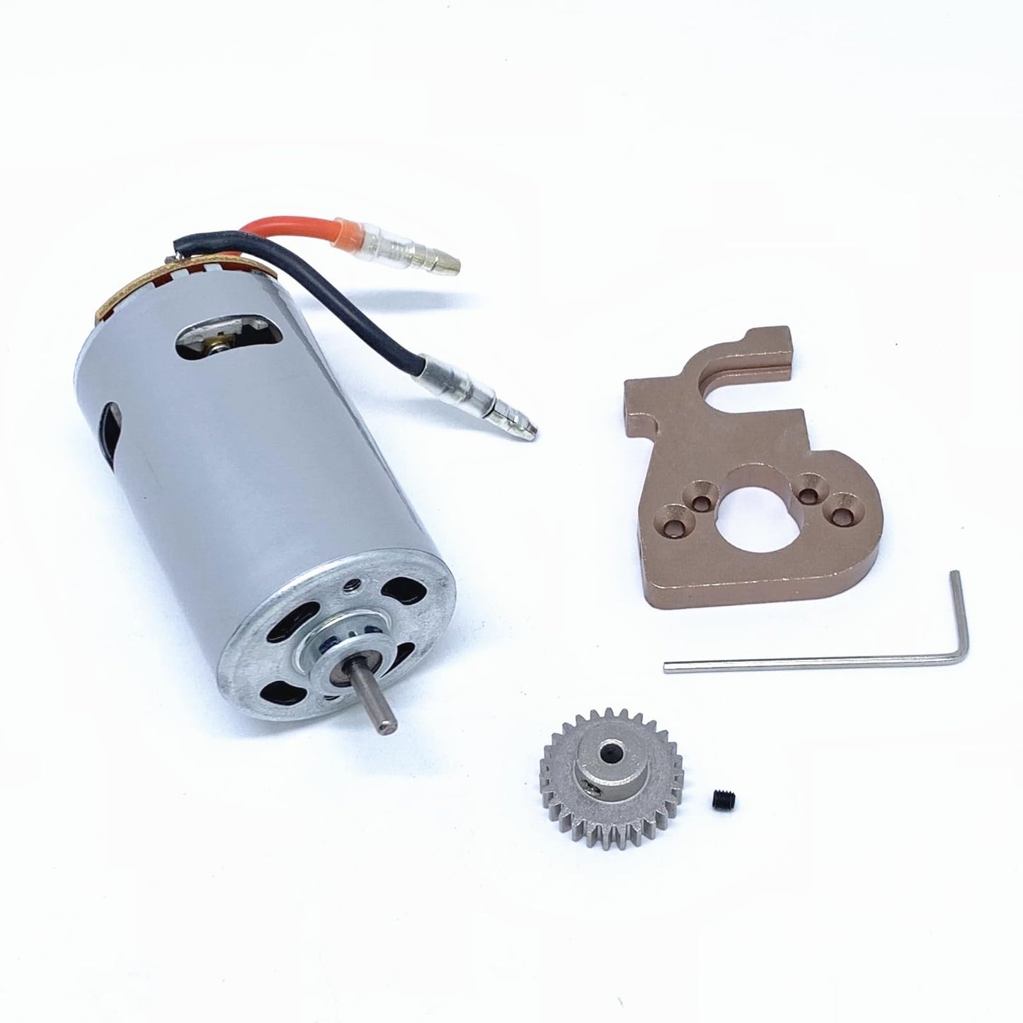 KingVal Replacement 550 Motor with Motor Mount and 27T Motor Gear RC Spare Parts Compatible with WLtoys 124019 124018 144001 RC 