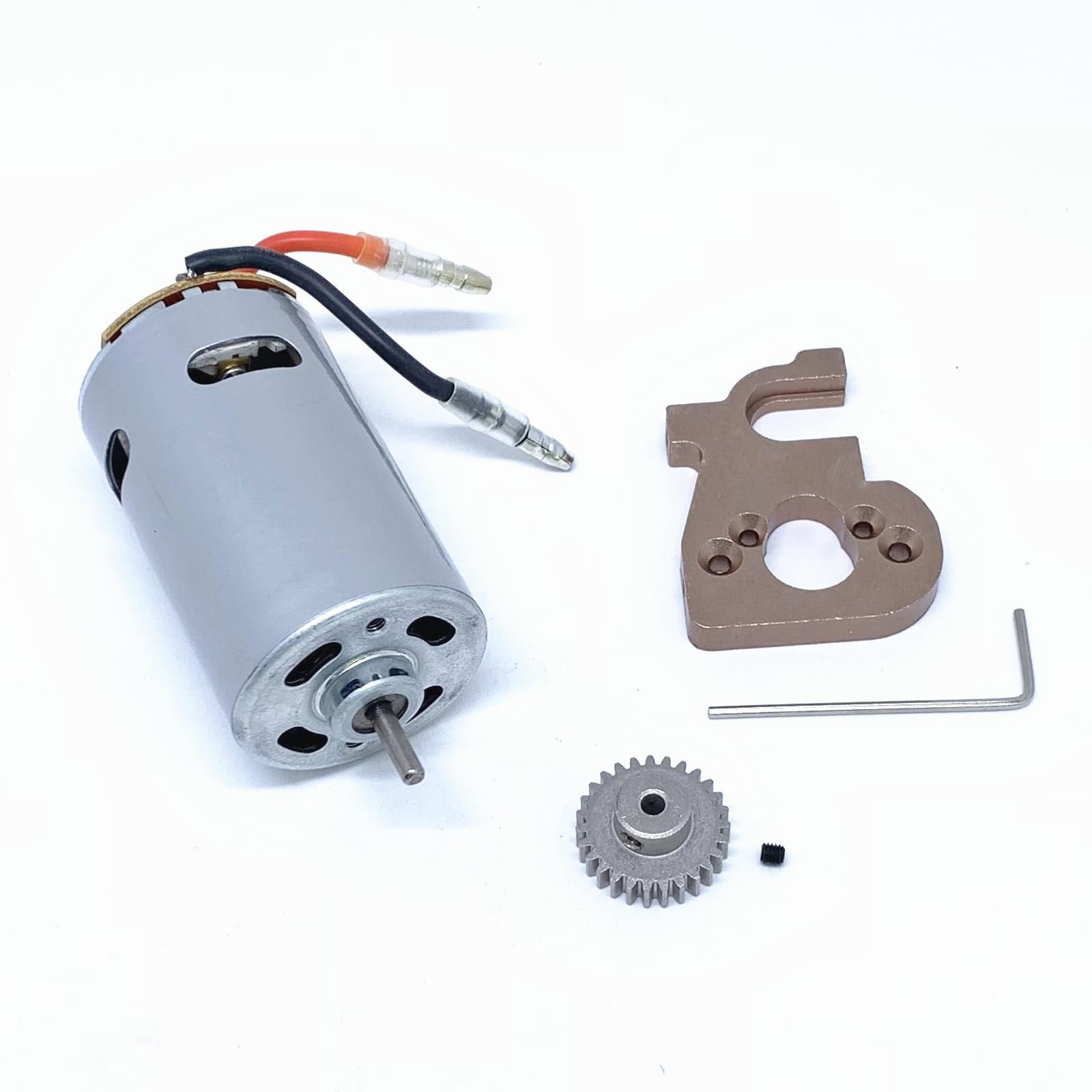 KingVal Replacement 550 Motor with Motor Mount and 27T Motor Gear RC Spare Parts Compatible with WLtoys 124019 124018 144001 RC 