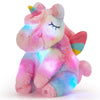 Athoinsu Rainbow Musical Light Up Unicorn Stuffed Animal Soft Furry Plush Toy With Led Night Lights Children'S Day Birthday Valentine'S Day Gifts For Kids Toddler Girls,12''