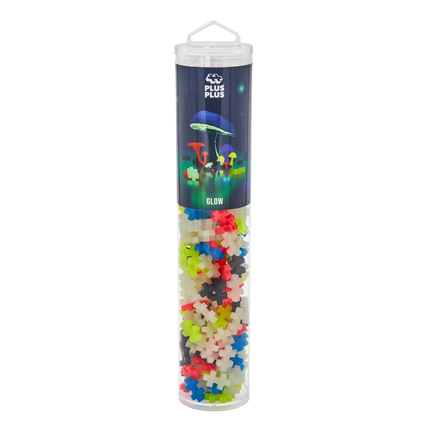 Plus Plus 240 Piece Interlocking Building Blocks For Kids, Open Ended Connecting Toys, Stem Bin Classroom Mini Manipulatives - Glow In Dark Play Tube