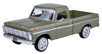 Motor Max 1969 Ford F-100 Pickup, Green - Motormax Premium American 79315-1/24 Scale Diecast Model Car