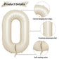 40 Inch Cream Number 10 Balloon, Beige Large 10Th Birthday Balloons, Digital 10 Cream White Giant 10 Foil Balloon For Boys Girls