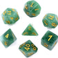 HDdais Polyhedral DND Dice Sets, 7-Die RPG Resin Green Dice Set for D&D Role Playing Games and Tabletop Game -Like New