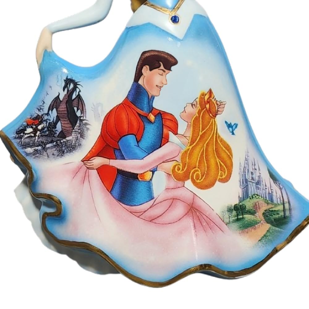 The Bradford Exchange Sleeping Beauty'S Wish Dresses And Dreams® Bell Collection Issue #10 Heirloom Porcelain Scenes From Sleeping Beauty Hand Sculpted Glazed With 22K Gold Figurine 6'-Inches