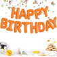 TONIFUL 16 Inch Orange Mylar Foil Birthday Balloons Banner Happy Birthday Balloon Letters for Adults & Girls Boys Kids Birthday