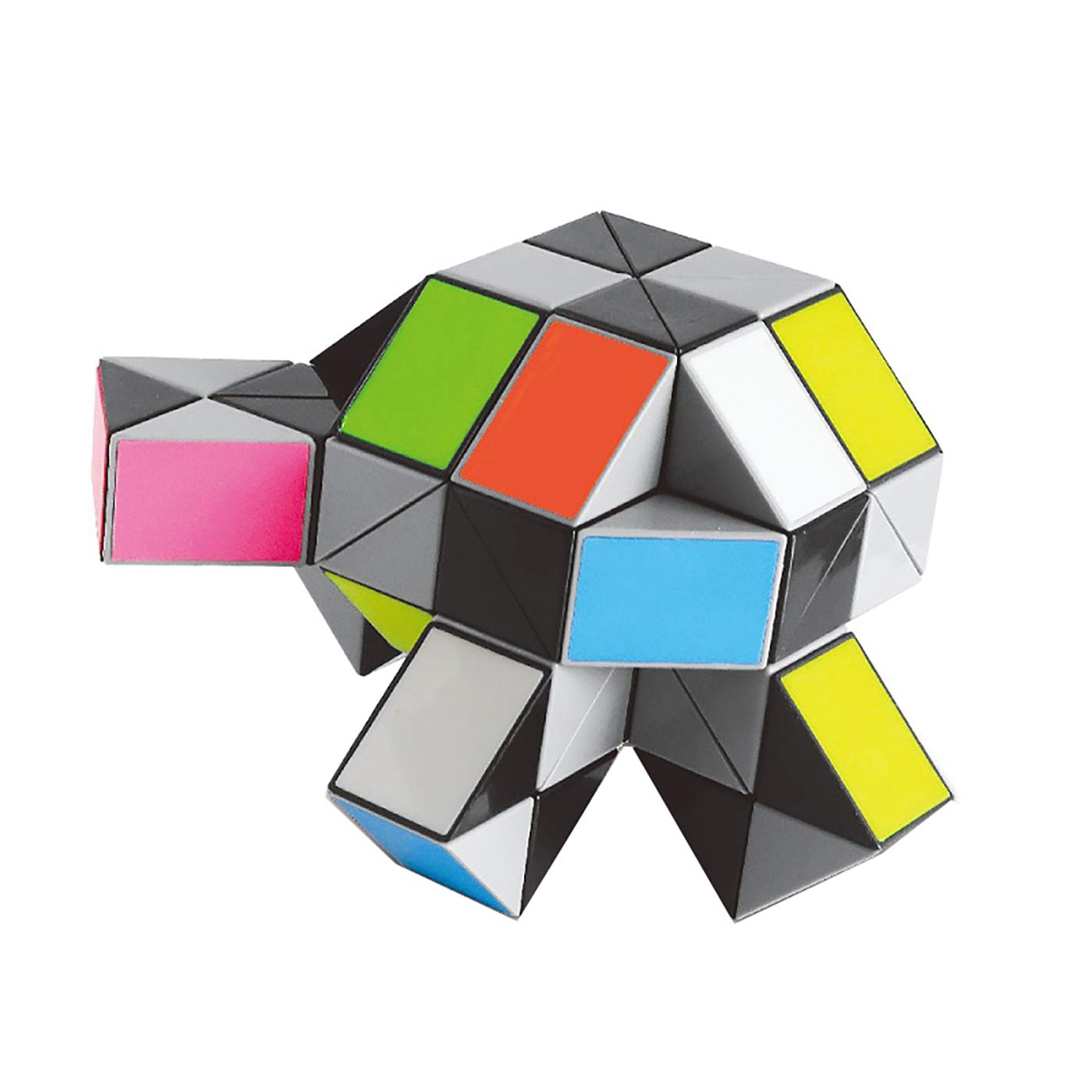 Larger Snake Cube Puzzle Fidget Sensory Toy Vivid Rainbow 8 Colors Magic Ruler Twist Cube Puzzle Games Brain Teaser Puzzles Top Anti-Anxiety Fidget Twisty Toys (72 Wedges)