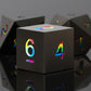 Csitorwwe Rainbow Numbers Dnd Metal Dice,7Pcs Heavy Metal Dice Set,Polyhedral D&D Dice With Gift Case For Dungeons And Dragon Rp