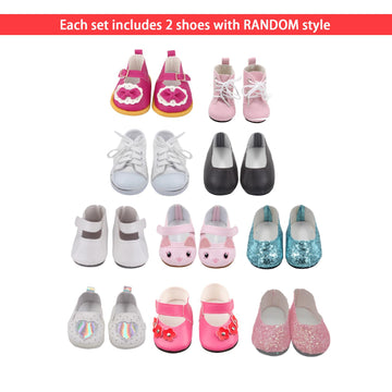 Augfrog 5 Sets Of 18 Inch Doll Clothes And 2 Pairs Of Doll Shoes (Send By Random) For 18 Inch American Doll, Best Birthday Festi