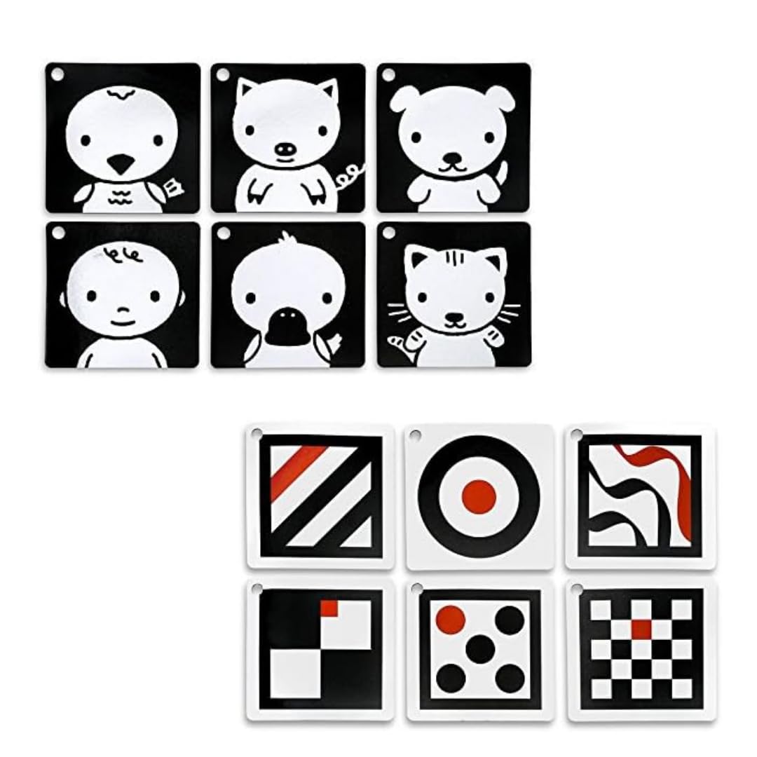 The Original High Contrast Montessori Flashcards For Baby With Stroller Clip By Genius Baby Toys