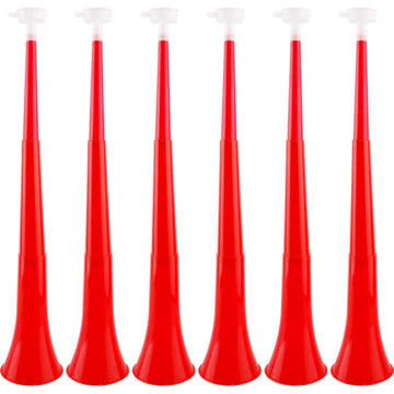 Cagemoga 6 Pieces Collapsible Stadium Horn 24 Inch Plastic Trumpet Horn Stadium Horn Noise Maker For Sporting Events Sports Them