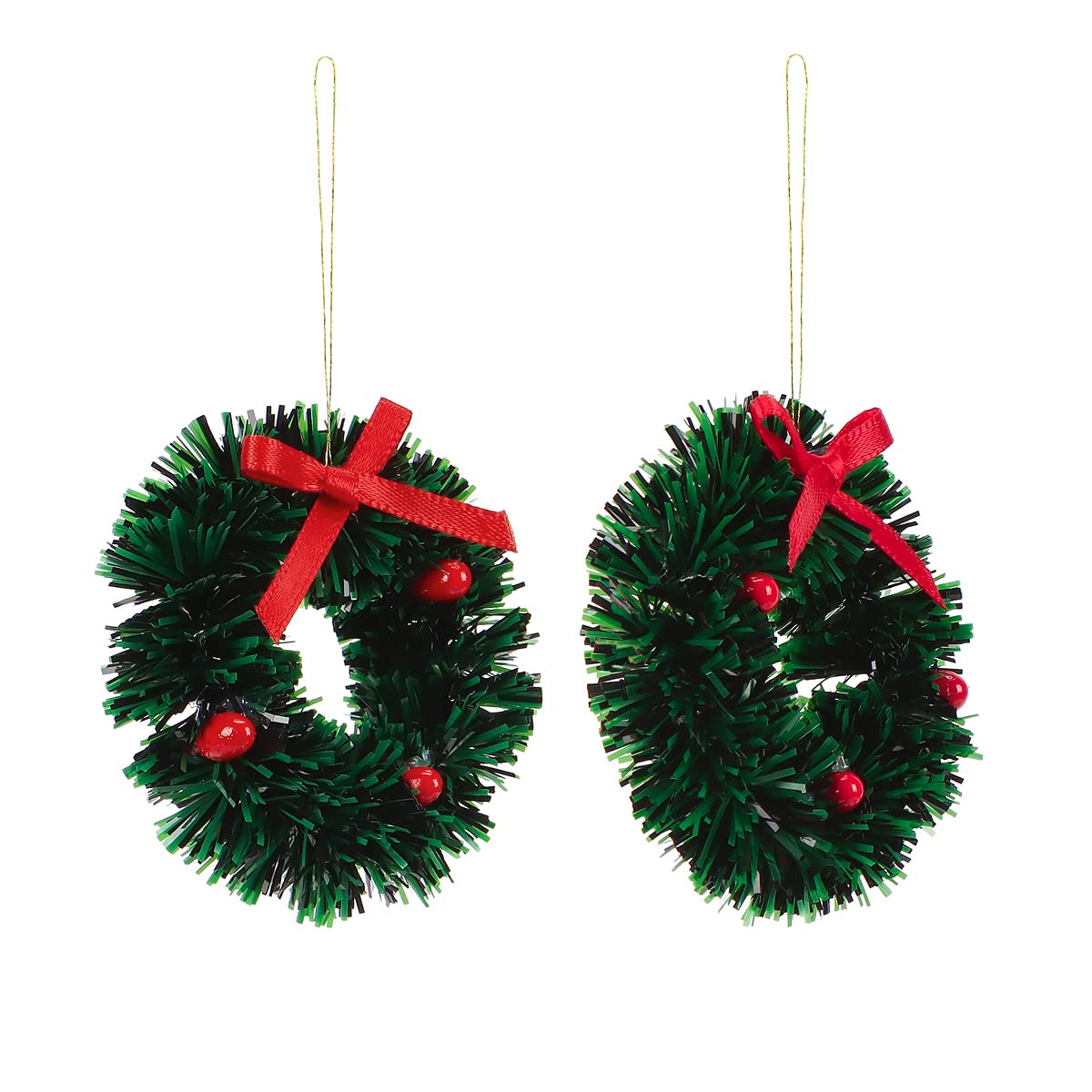 10 Pieces Mini Artificial Christmas Wreaths Ornaments, Dollhouse Miniature Christmas Wreath Doll House Mini Xmas Wreath for Doll