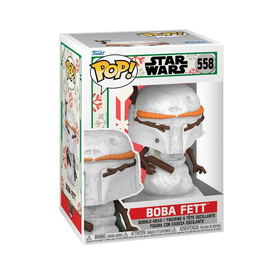 Funko POP! Star Wars: Holiday - Boba Fett Snowman Bundled with a Byron 's Attic Pop Protector