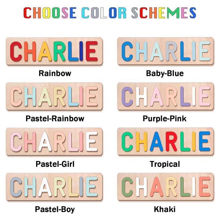 Name Puzzles For Toddlers 1-3, Personalized Name Puzzle With Elephant Family Wooden Puzzle For Toddlers 1-3, First Birthday Gift