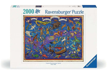 Ravensburger Constellations Jigsaw Puzzle - 2000 Piece Stellar Zodiac Map Puzzle | Unique Softclick Technology | Bright, Glare-F