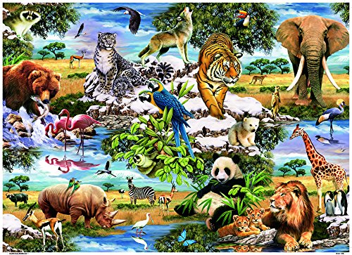 King 5481 Animal World Wild Animals Jigsaw Puzzle 1000-Piece, 49 X 68 Cm