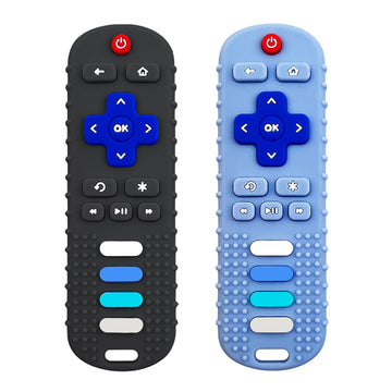 Ersihua 2-Pack Silicone Baby Teething Toys, Tv Remote Teethers For 6-12-18 Months Infant, Fire Remote Shape Toddlers Silicone Te