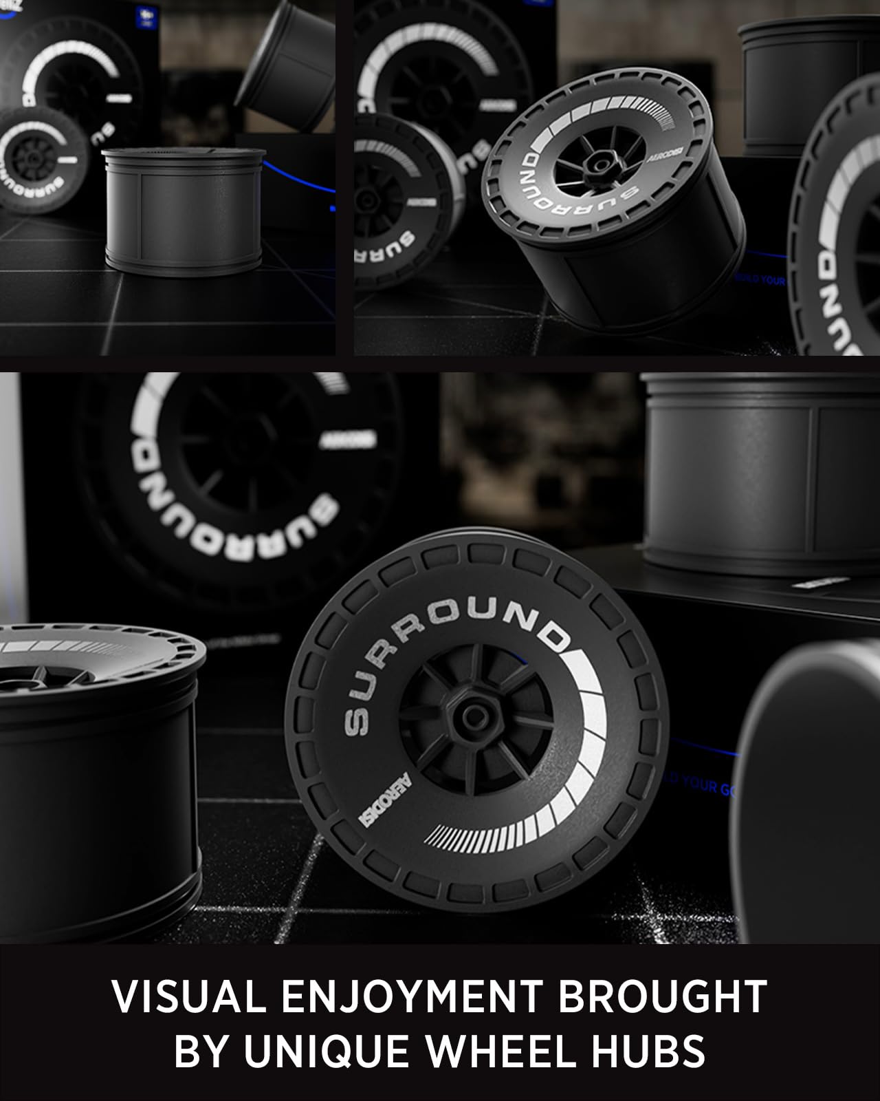 Nifeliz Closed Wheel Hubs, Set Of 4 Closed Center Wheel Hubs, Distinctive Wheel Hub For 1:8 Scale Car Building Toys