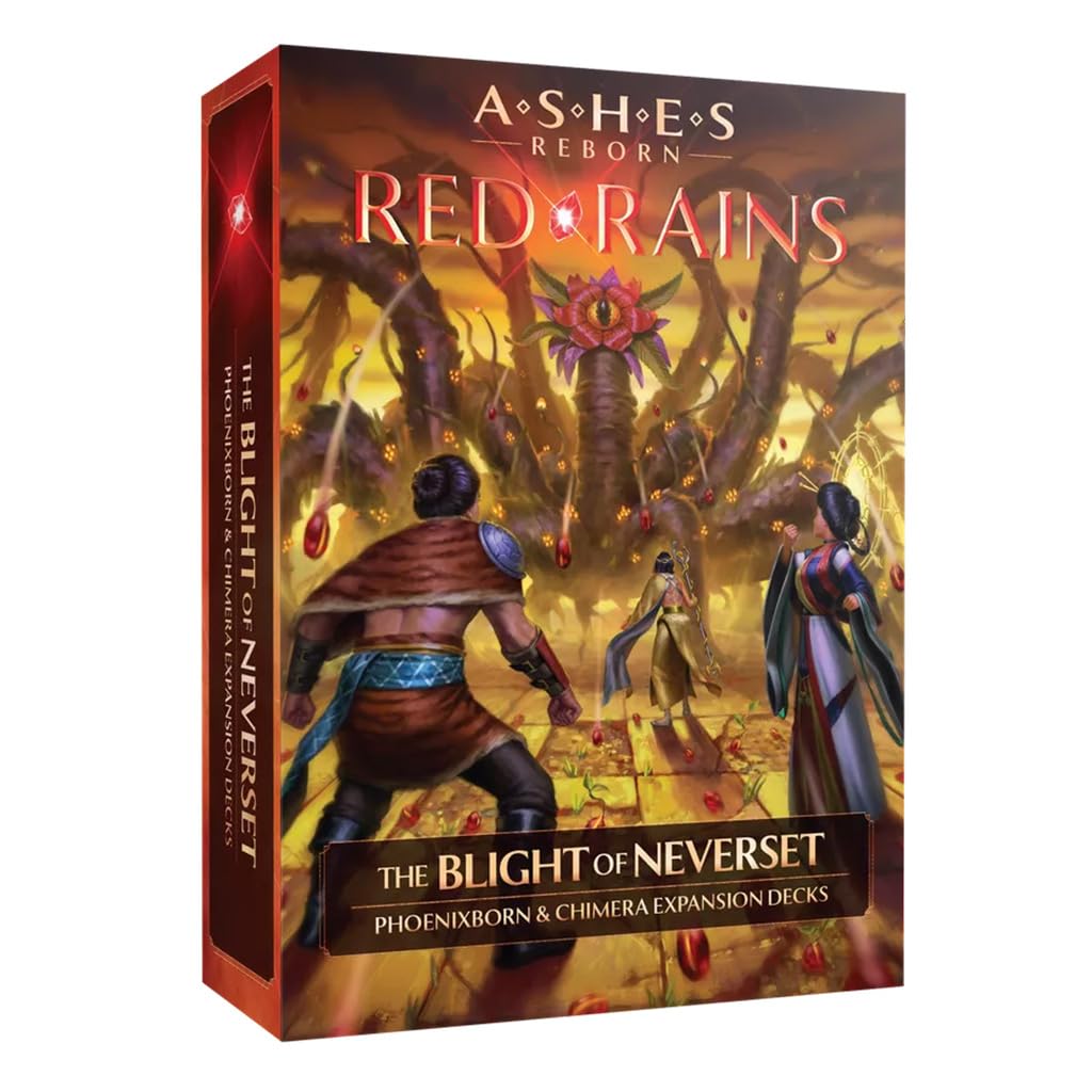 Plaid Hat Games Ashes Reborn: Red Rains The Blight Of Neverset Expansion Decks – Phoenixborn & Chimera Set For 1-2 Players, Ages 14+ – Requires Corpse Of Viros & Master Set