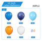Gremag Blue And Orange Balloons, 12Inch Navy Blue Dark Light Blue White Orange Balloon Kit With Ribbons, 60Pcs Latex Balloons Fo