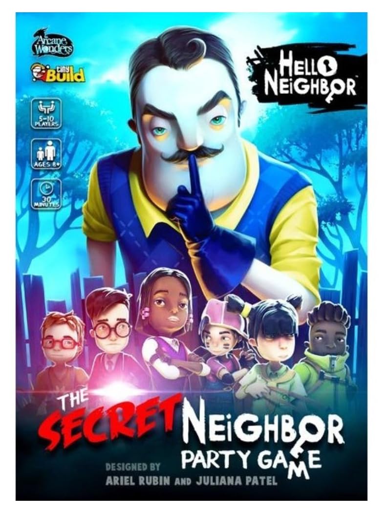 Arcane Wonders Hello Neighbor Party Game - Plastic, Blue - Model AWGAW06HN