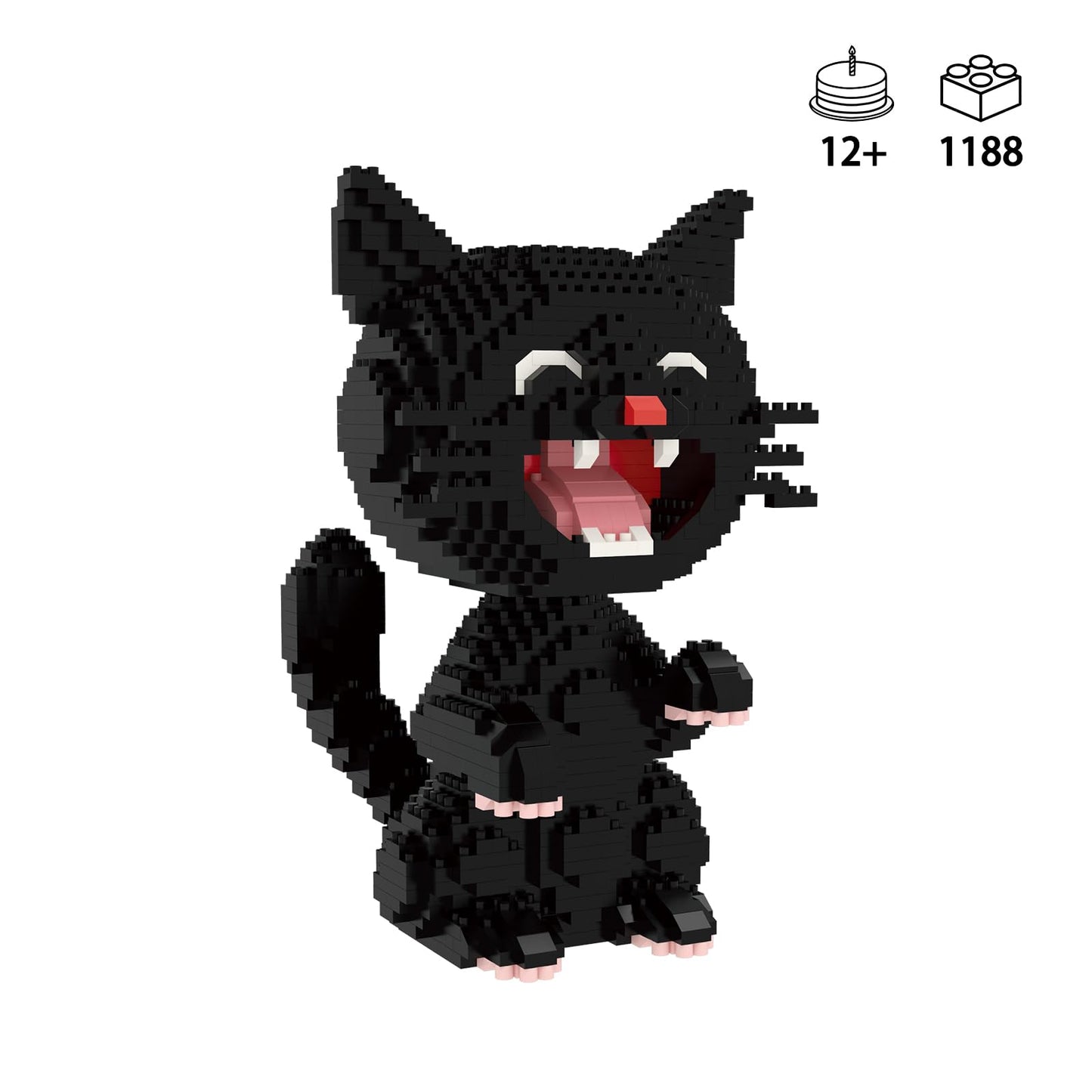 Larcele Micro Building Blocks Set, Diy Mini Building Toy Bricks For Age Over 12 Years, 1188 Pieces Kljm-05 (Black Cat 2)