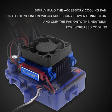 GLOBACT CNC Aluminum Alloy ESC Cooling Fan Heat Sink High Velocity Fan Heatsink for 1/10 Slash 4x4 Stampede 4x4 VXL Rustler VXL