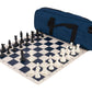 Deluxe Chess Set Combination - Triple Weighted - By Us Chess Federation (Navy Blue)