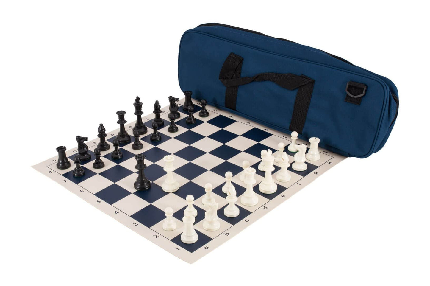 Deluxe Chess Set Combination - Triple Weighted - By Us Chess Federation (Navy Blue)