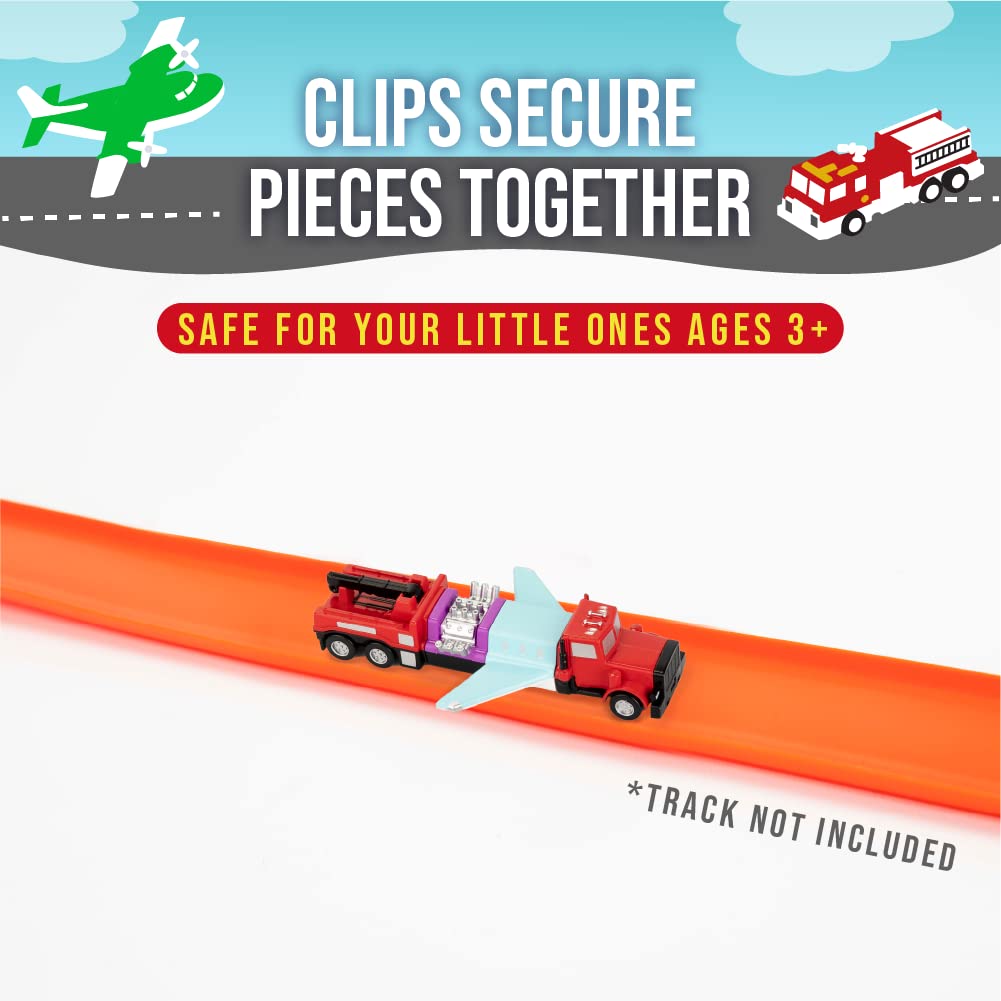 POPULAR PLAYTHINGS Micro Mix or Match Vehicles Deluxe Set of 4 Toy Cars, Toy Fire Truck, Toy Airplane