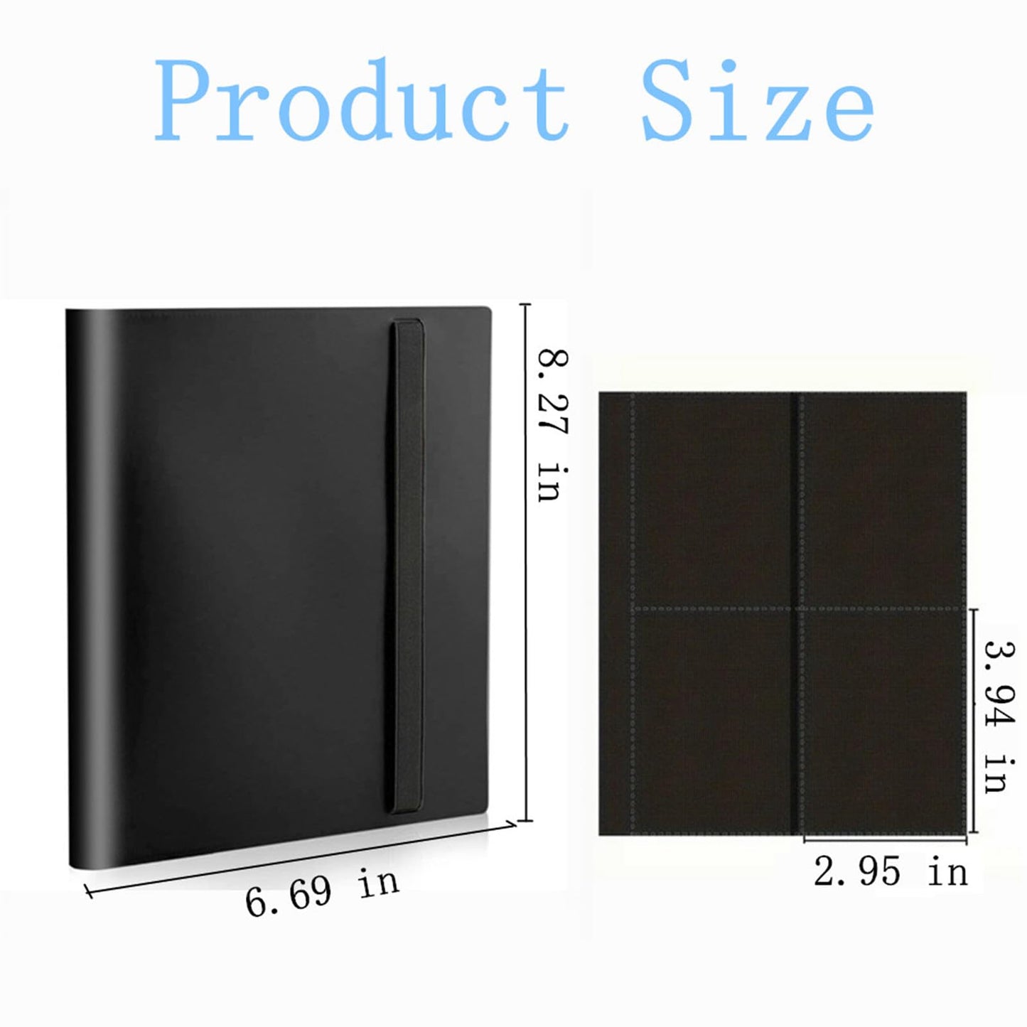 Card Binder  Small Card Album with PP Waterproof Pages  4 Pockets Trading Card Binder  Holds 160 Standard Cards  for TCG  MTG Collections Sports Cards Binder (Black)