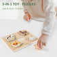Pairpear Educational Toys Set 3 In 1 - Wooden Toys Shape Sorter Cubes - Activity Stacking Toys - Animal Todder Puzzles - Classic Learning Toys Gift For Baby 1 Year Old And Up.