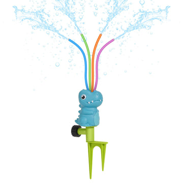 Moko Water Sprinkler For Kids, Dinosaur Toddler Outdoor Toys With 4 Wiggle Tubes And Hose Clamp, Outdoor Play Toys Spray Up To 8