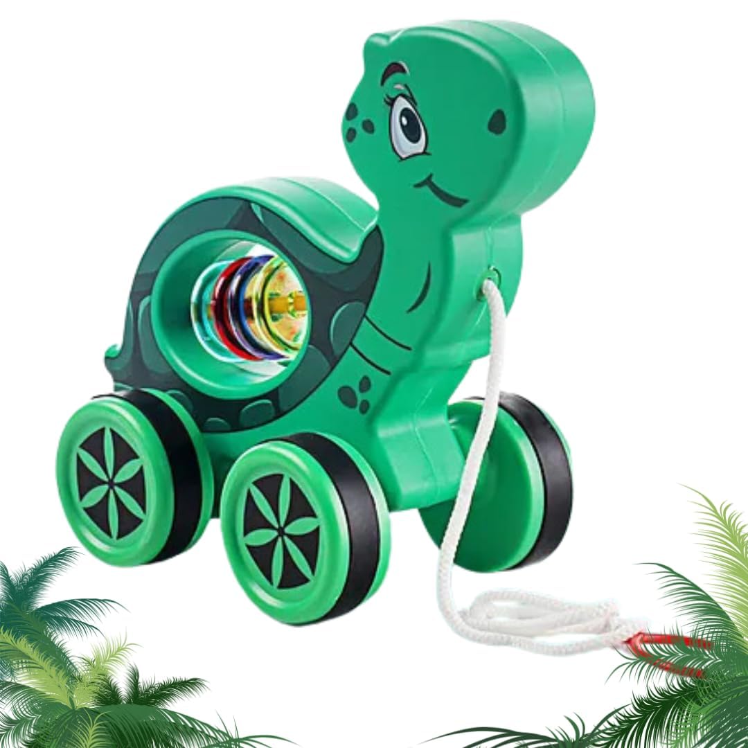 Mini Steps Pull Along Turtle Toy  Baby Walking Toy For Toddlers, Safe & Durable