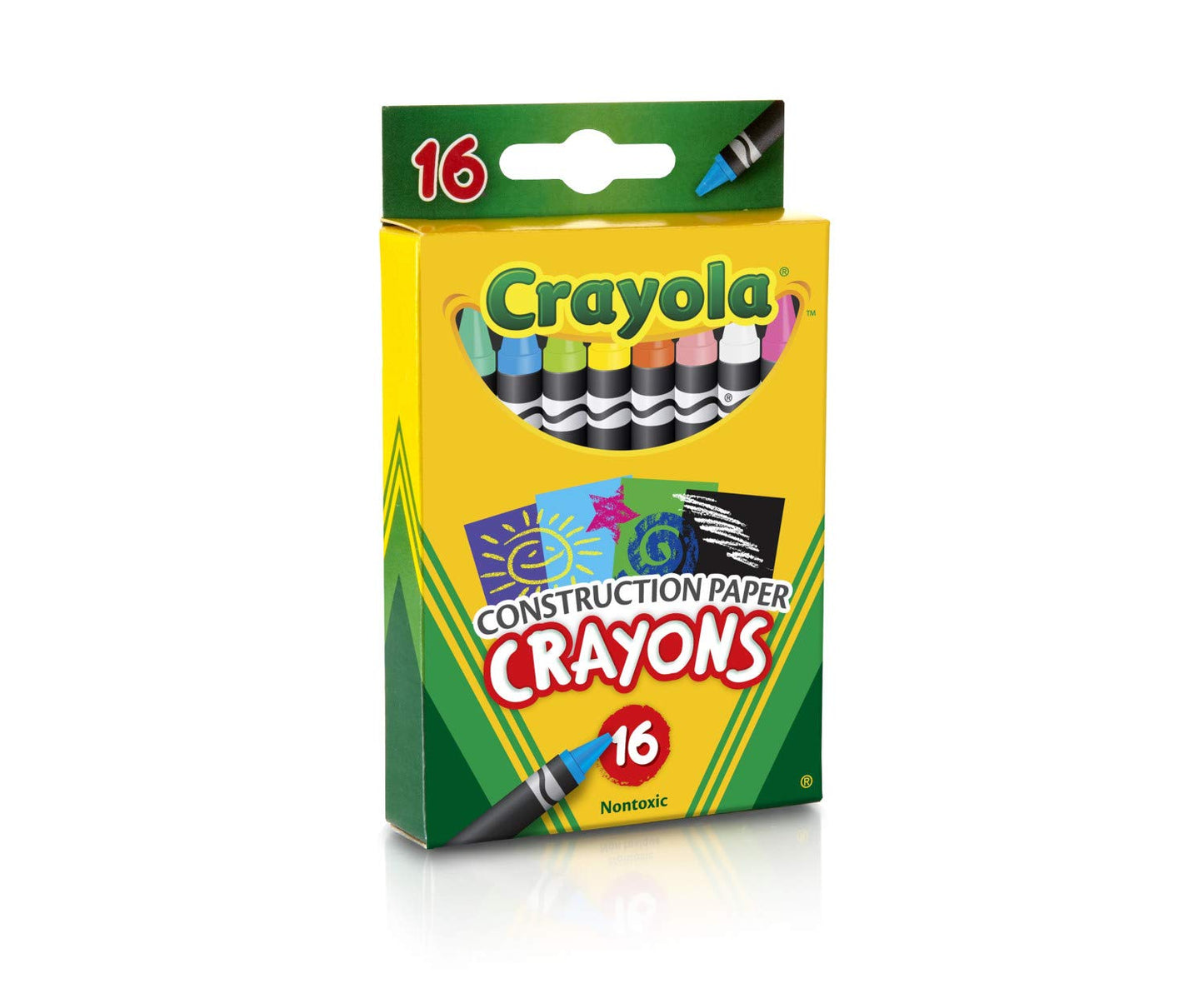 Crayola Construction Paper Crayons (16ct), Kids Crayons, Long-Lasting, Non-Toxic, Vibrant Colors for Kids Arts and Crafts, Ages