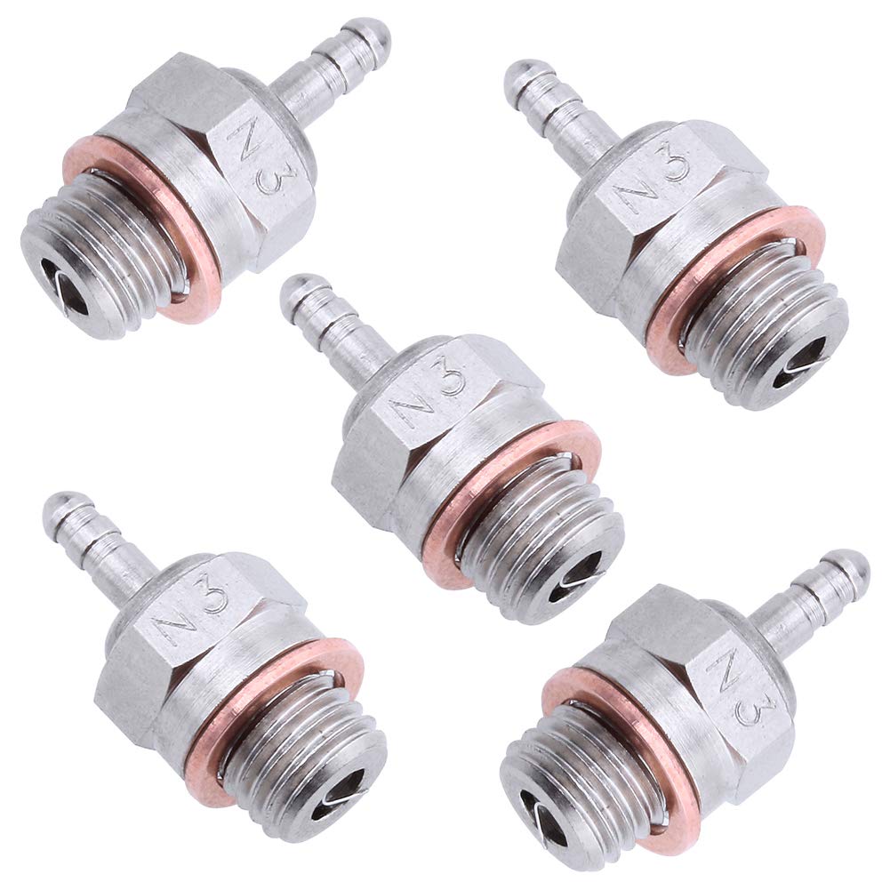 Hobbypark Hot Glow Plugs N3 Super Duty Spark Engine Parts For Rc Nitro Car (Pack Of 5)