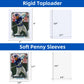 400 Card Sleeves Top Loaders For Cards, Arjiekwei 3'X4' Baseball Card Protectors Hard Plastic, Premium Toploaders Card Holder For Sports Football Trading Cards (200 Toploaders + 200 Penny Sleeves)