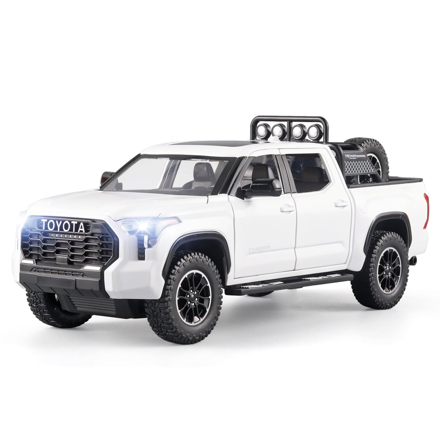 OANMYJJO Toy Trucks for Boys 1/24 Tundra Diecast Metal Model Toy Pickup Truck Pull Back Car Model with Light and Sound Toy Truck